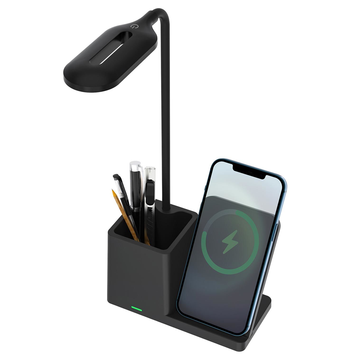 S-LİNK SL-M9054 Masa Lambası Kalemlik Siyah Type-C 15W Kablosuz Telefon Şarj Cihazı Özellikli