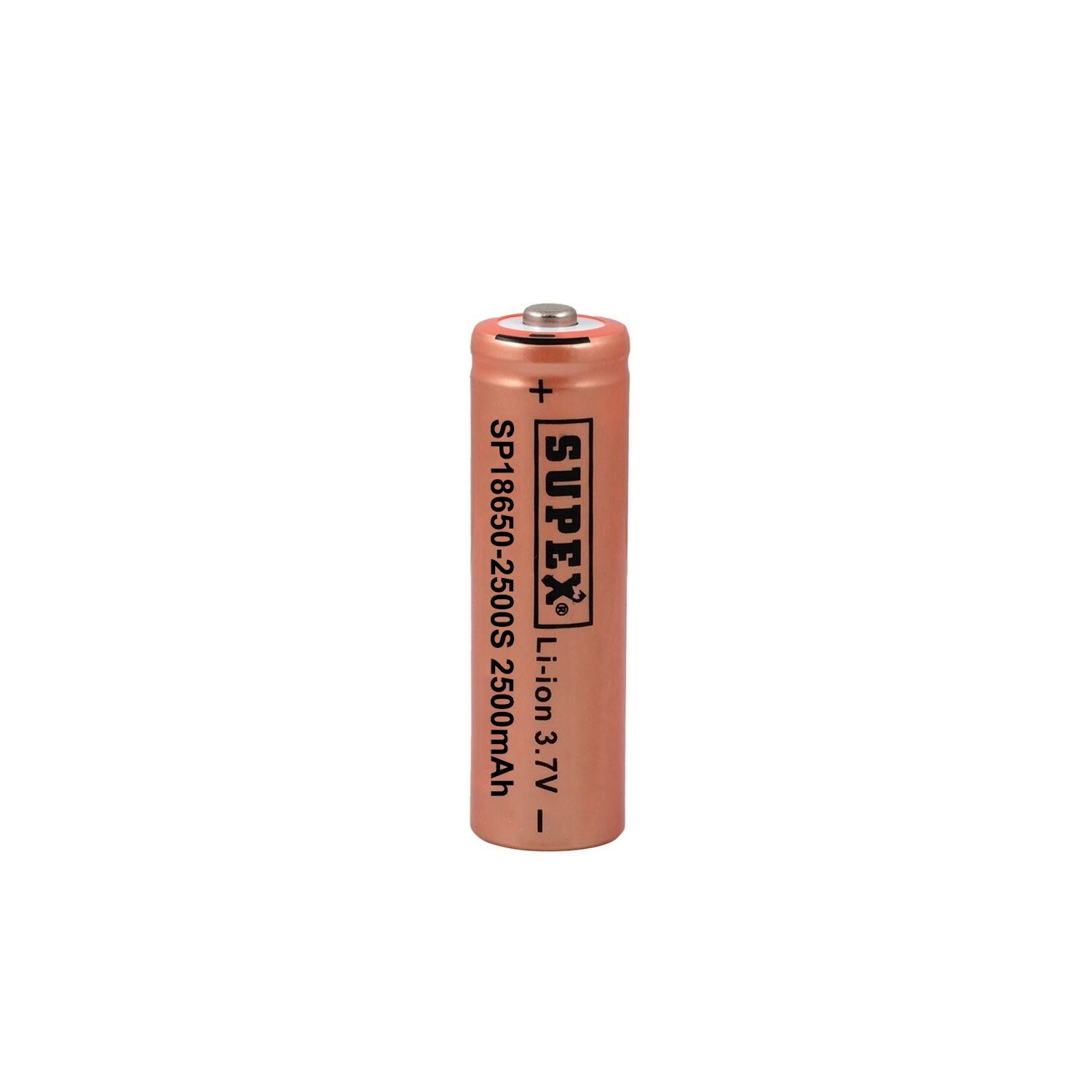 ŞARJLI PİL 3.7V 2500MAH 18650 BAŞLIKLI SUPEX SP-18650-2500S