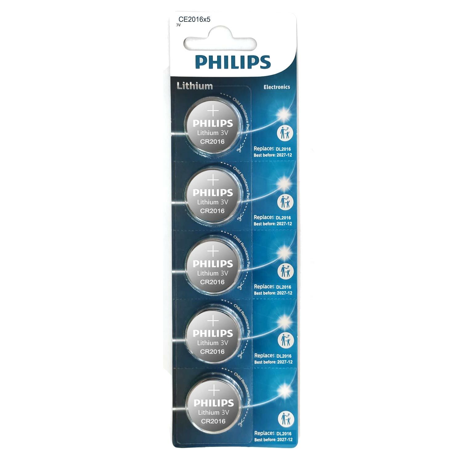 PİL DÜĞME 2016 3V (BEŞLİ PAKET) PHILIPS