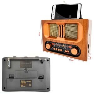 RADYO NOSTALJİ ŞARJLI PİLLİ BT/USB/SD/AUX TELEFON STANDLI CAMERON CM-1965BT