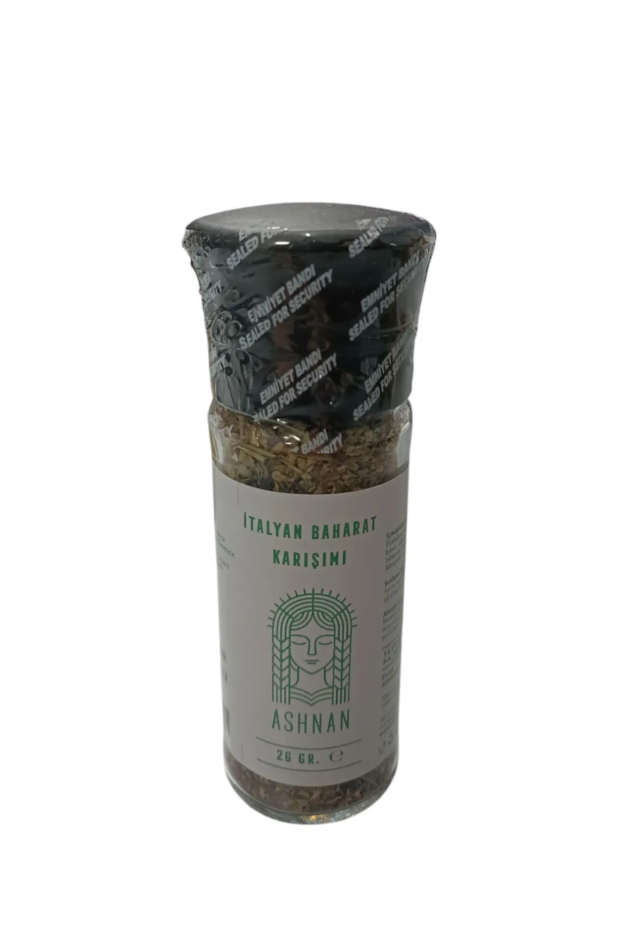 Ashnan İtalyan Baharat Karışımı 26 Gr Değirmen kapak cam şişe (pizza omlet makarna salata balık )