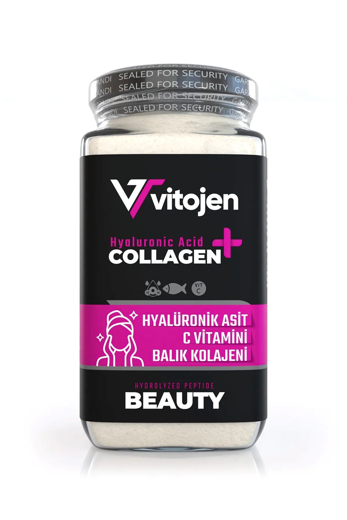 Vitojen Beauty Kolajen Hyalüronik Balık C Vitamini Cam Kavanoz