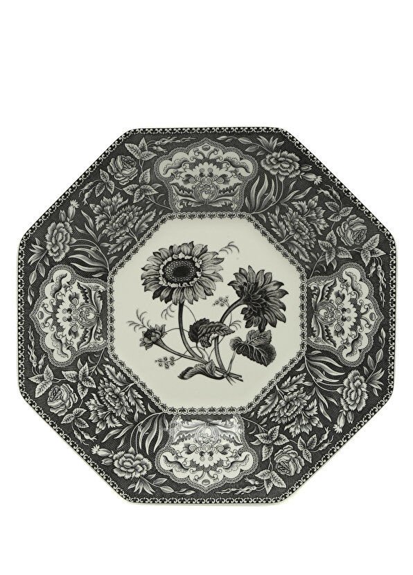 Spode Heritage Siyah Beyaz Desenli Porselen Servis Tabağ