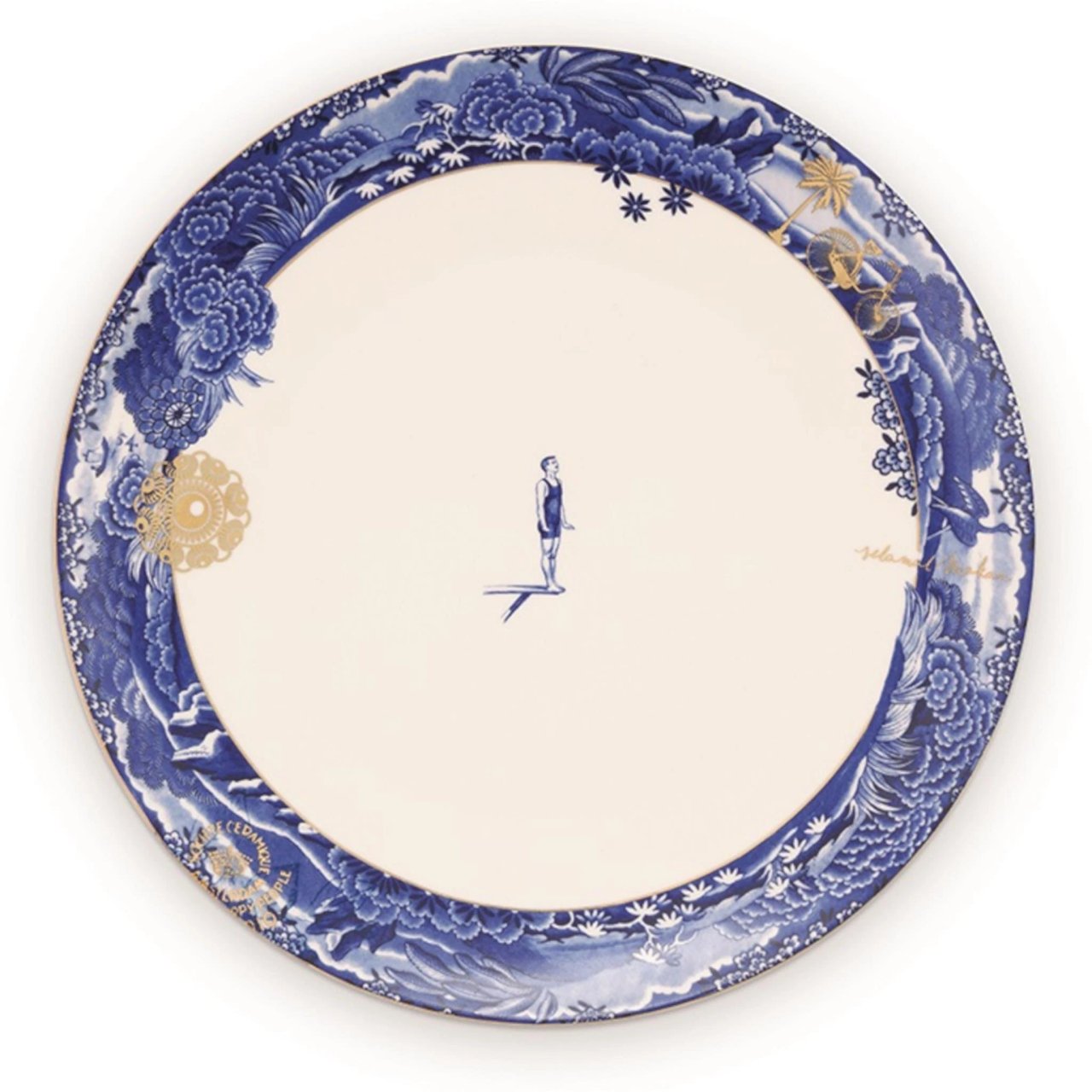 Heritage Mavi Bordürlü Yemek Tabağı 26,5 cm