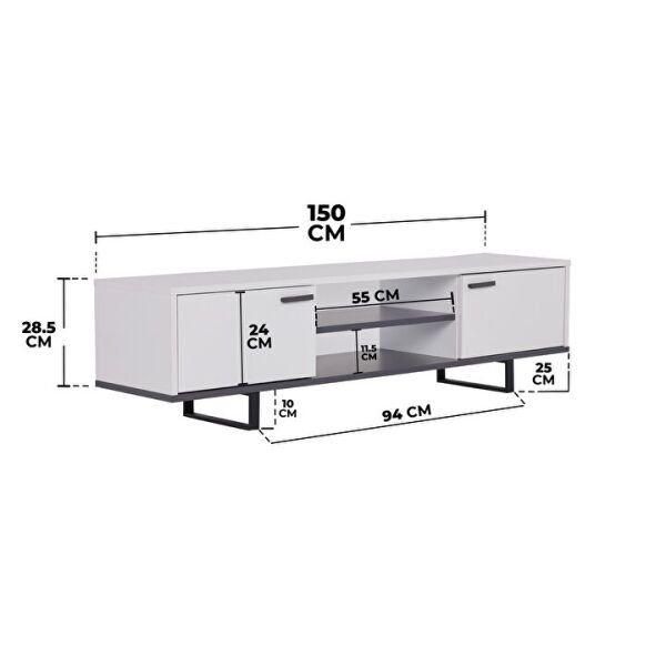 Draw TV Sehpası - Beyaz