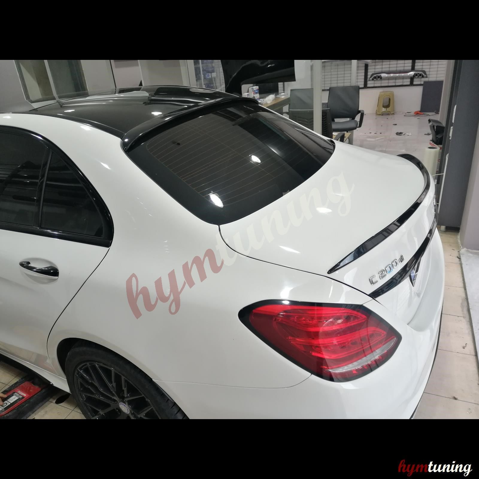 Mercedes W205 C63 Spoyler İnce Model, ABS Plastik Parlak Siyah