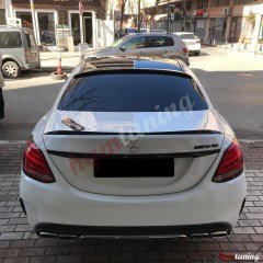 Mercedes W205 C200 Cam Üstü Roof Spoiler, Arka Cam Rüzgarlığı Paino Black