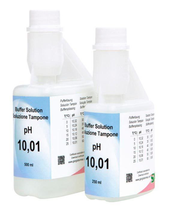 XS Instruments Greenline | pH Tampon Çözeltisi .  - pH 10.01 ± 0.02 / 25 ° C. Renksiz. 250 ml.
