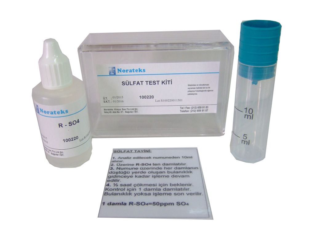 NORATEKS | SÜLFAT TEST KİTİ ( 1 damla=50ppm (mg/lt))