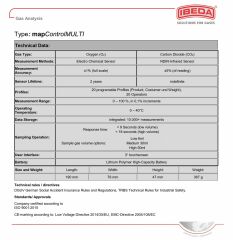IBEDA MAP CONTROL MULTI Vakumlu Ambalaj içi Modifiye Atmosfer Oksijen ve Karbondioksit Gazı Ölçüm Cihazı