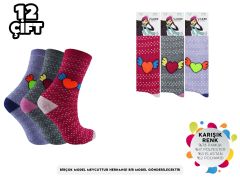 Vakre Kışlık Kız Çocuk Soket Çorap 12'li