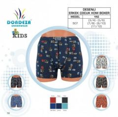 Dondeza 507 Erkek Çocuk Desenli Boxer 12'li