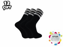 Esinti Siyah Bayan Kolej Soket Çorap 12'li