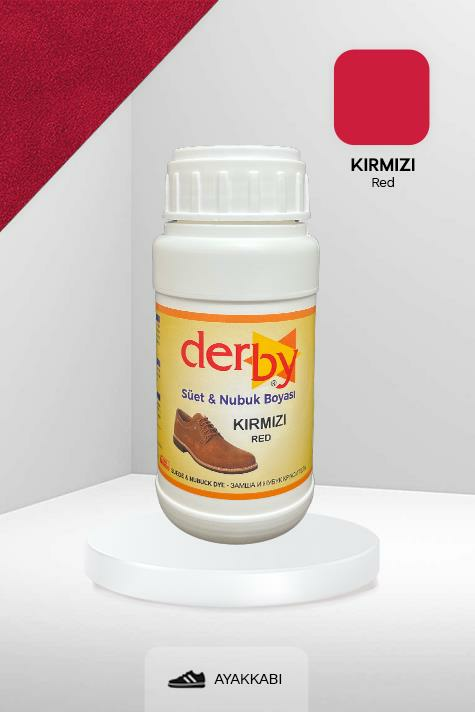Derby Süet ve Nubuk Deri Boyası 250 mL / Süet Nubuk Ayakkabı Boyası Kırmızı