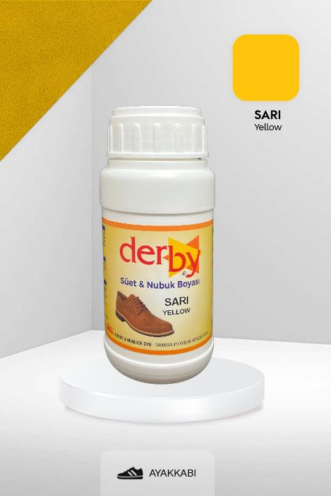 Derby Süet ve Nubuk Deri Boyası 250 mL / Süet Nubuk Ayakkabı Boyası Sarı