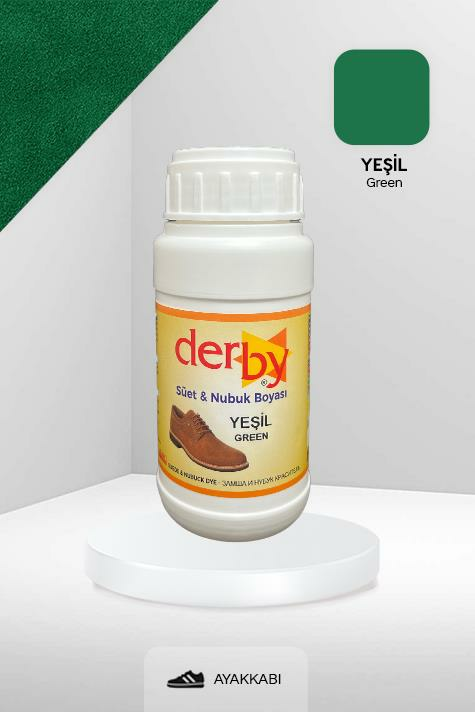 Derby Süet ve Nubuk Deri Boyası 250 mL / Süet Nubuk Ayakkabı Boyası Yeşil