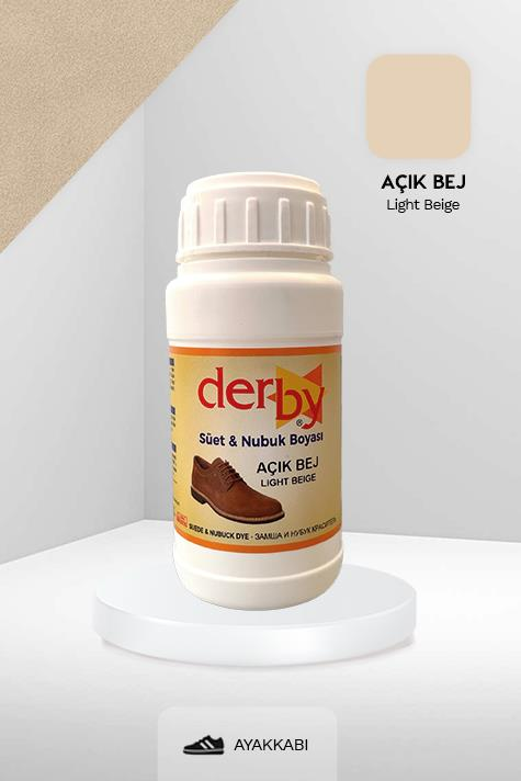 Derby Süet ve Nubuk Deri Boyası 250 mL / Süet Nubuk Ayakkabı Boyası Açık Bej
