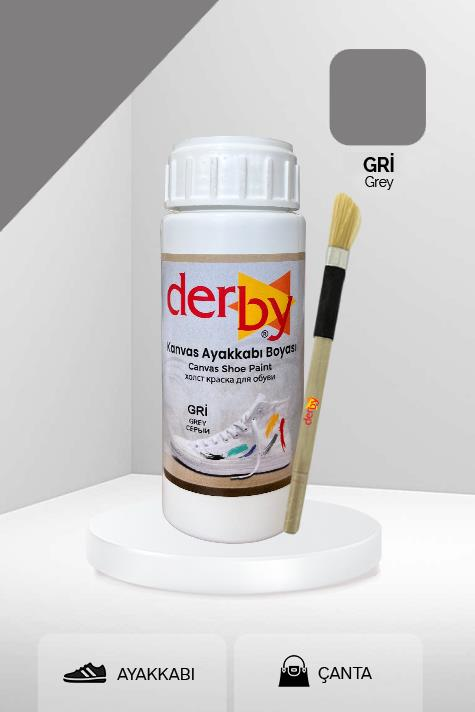 Derby Kanvas - Bez / Kumaş Ayakkabı Boyası 100 mL - Kartela Renkleri Gri