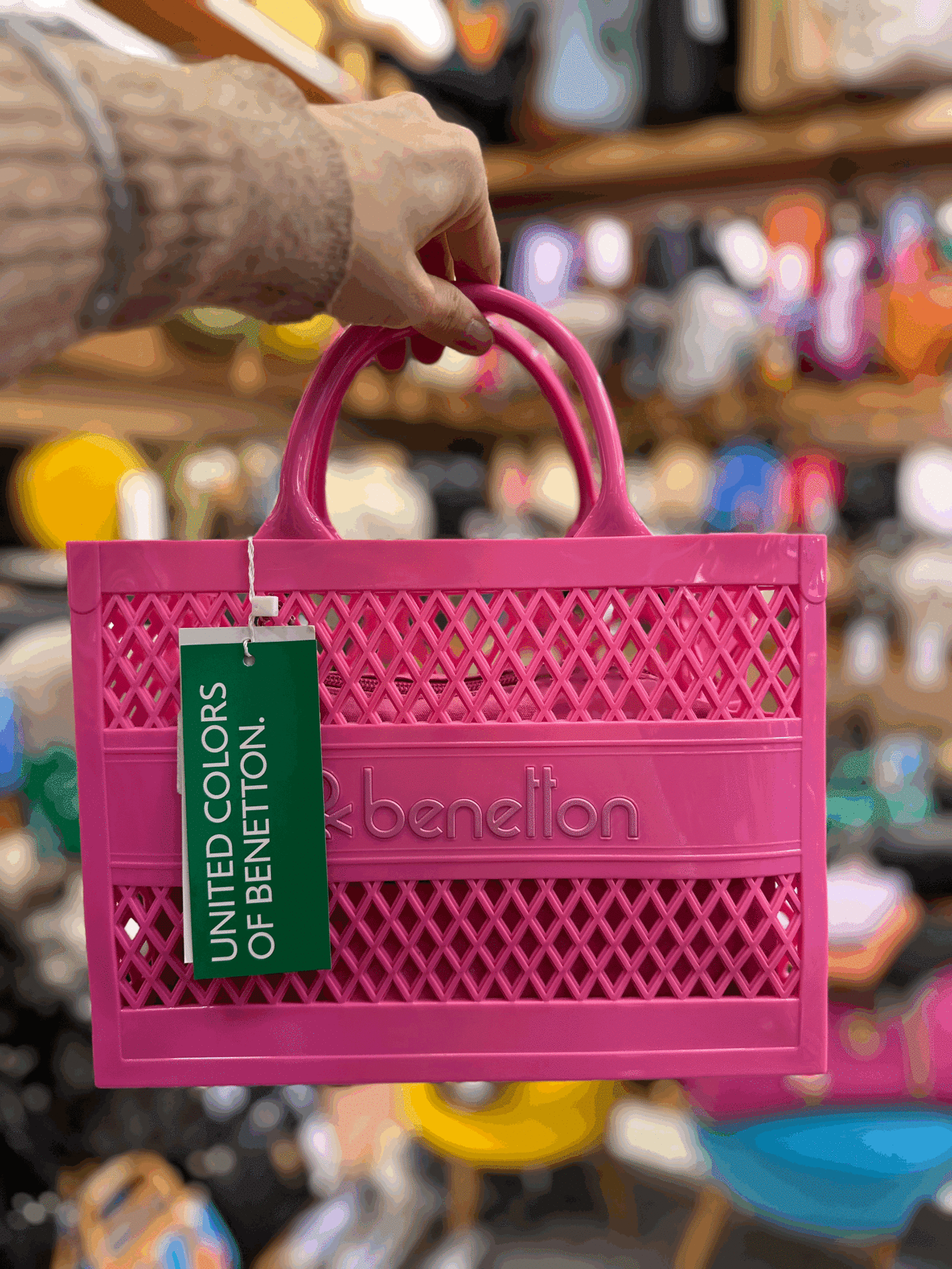 Benetton Pembe Silikon Kadın Çantası