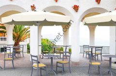 CLK 3 mt Mega İpli Yuvarlak Beyaz Profil Bahçe Cafe Otel Şemsiyeleri
