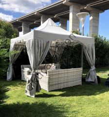 CLK 3x3 40 mm Garden Katlanabilir Tente Bahçe Çadır A. Gri Çardak Bungalow Serisi