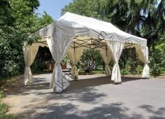 CLK 3x6 mt Garden 40 mm Katlanabilir Tente Bahçe Çadır Krem Çardak Bungalow Serisi