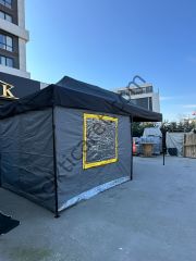 CLK 3x6 Verendalı 30 mm Profil Katlanır Gazebo Kamp Çadır Antrasit Gri