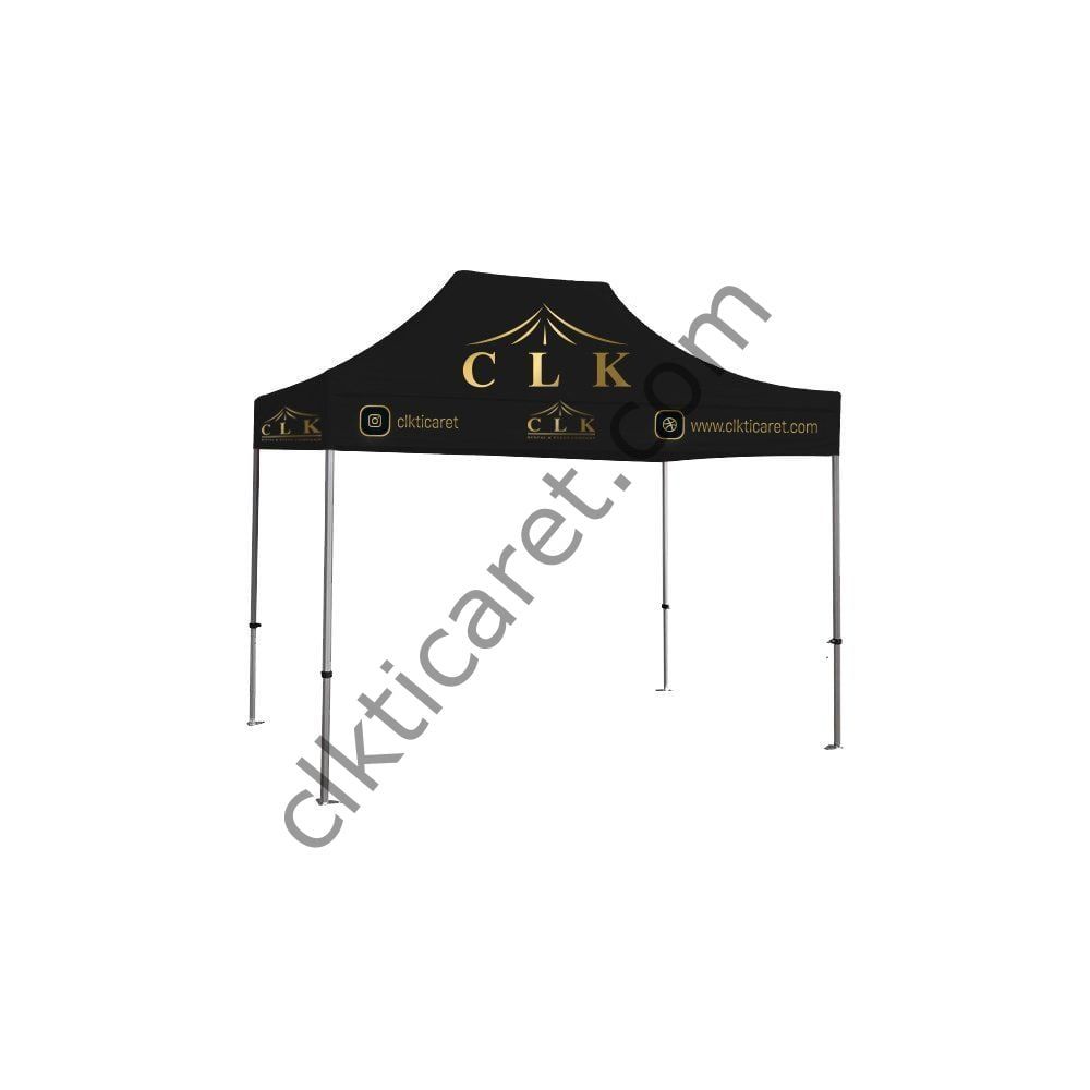 CLK 2x3 mt Tavan Logo Baskılı Gazebo Katlanabilir Tente Stand Tanıtım Fuar Çadırı