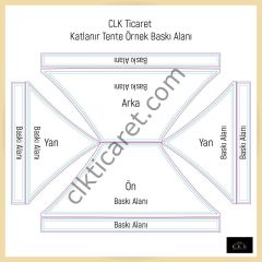 CLK 3x4,5 mt Tavan Logo Baskılı Gazebo Katlanabilir Tente Stand Tanıtım Fuar Çadırı