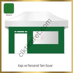 CLK 3x4,5 Katlanabilir Tente Gazebo Portatif Çadır 30 mm 2 Yan Pencereli 1 Yan Aksesuarsız 1 Yan Kapı ve Pencereli