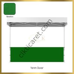 CLK 3x4,5 Katlanabilir Tente Gazebo Portatif Çadır 30 mm 1 Tam Duvar 3 Yarım Duvar