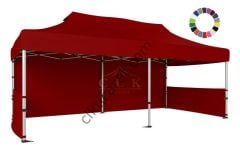 CLK 3x6 Katlanabilir Tente Gazebo Portatif Çadır 30 mm 1 Tam Duvar 2 Yarım Duvar