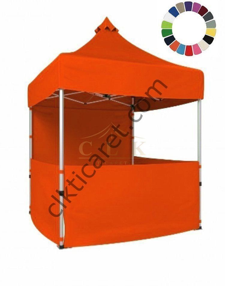 CLK 2x2 Katlanabilir Tente Gazebo Portatif Çadır 1 Tam Duvar 3 Yarım Duvar