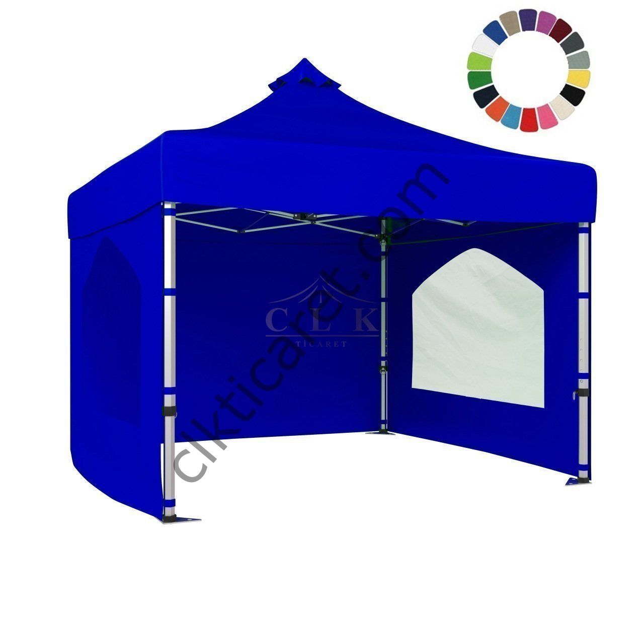 CLK 3x3 40 mm Katlanabilir Tente Gazebo Çadır Gazebo Çadır 3 Yan Duvarlı 2 Pencereli