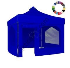 CLK 3x3 40 mm Katlanabilir Tente Gazebo Çadır Gazebo Çadır 2 Yan Pencereli 1 Yan Aksesuarsız 1 Yan Kapı ve Pencereli