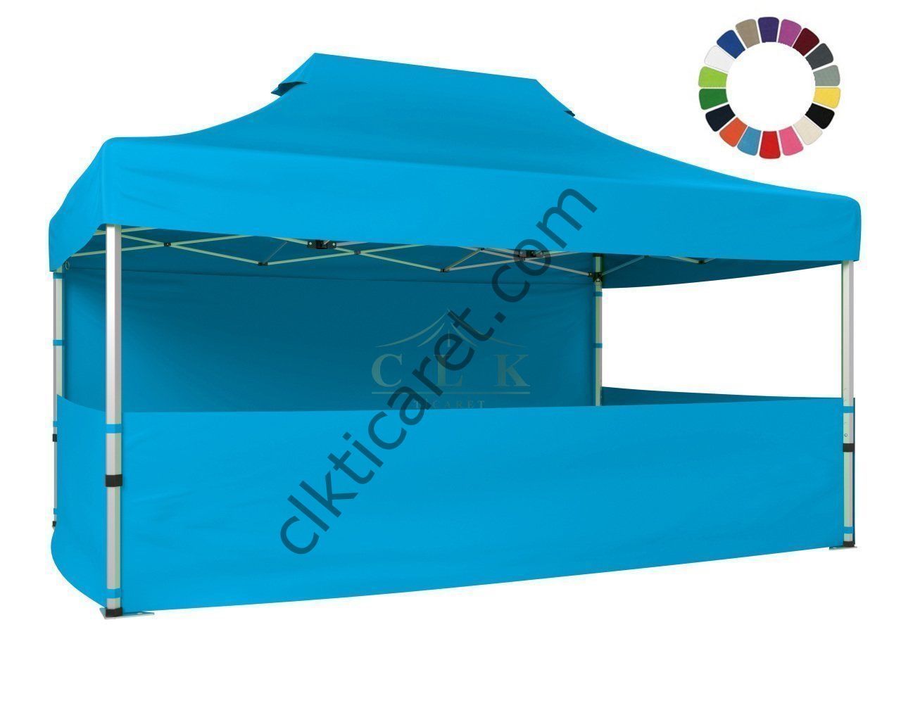 CLK 3x4,5 40 mm Katlanabilir Tente Gazebo Çadır Gazebo Çadır 1 Tam Duvar 3 Yarım Duvar