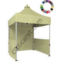 CLK 2x2 40mm Alüminyum Katlanabilir Tente Gazebo Çadır 1 Tam 2 Yarım Duvar