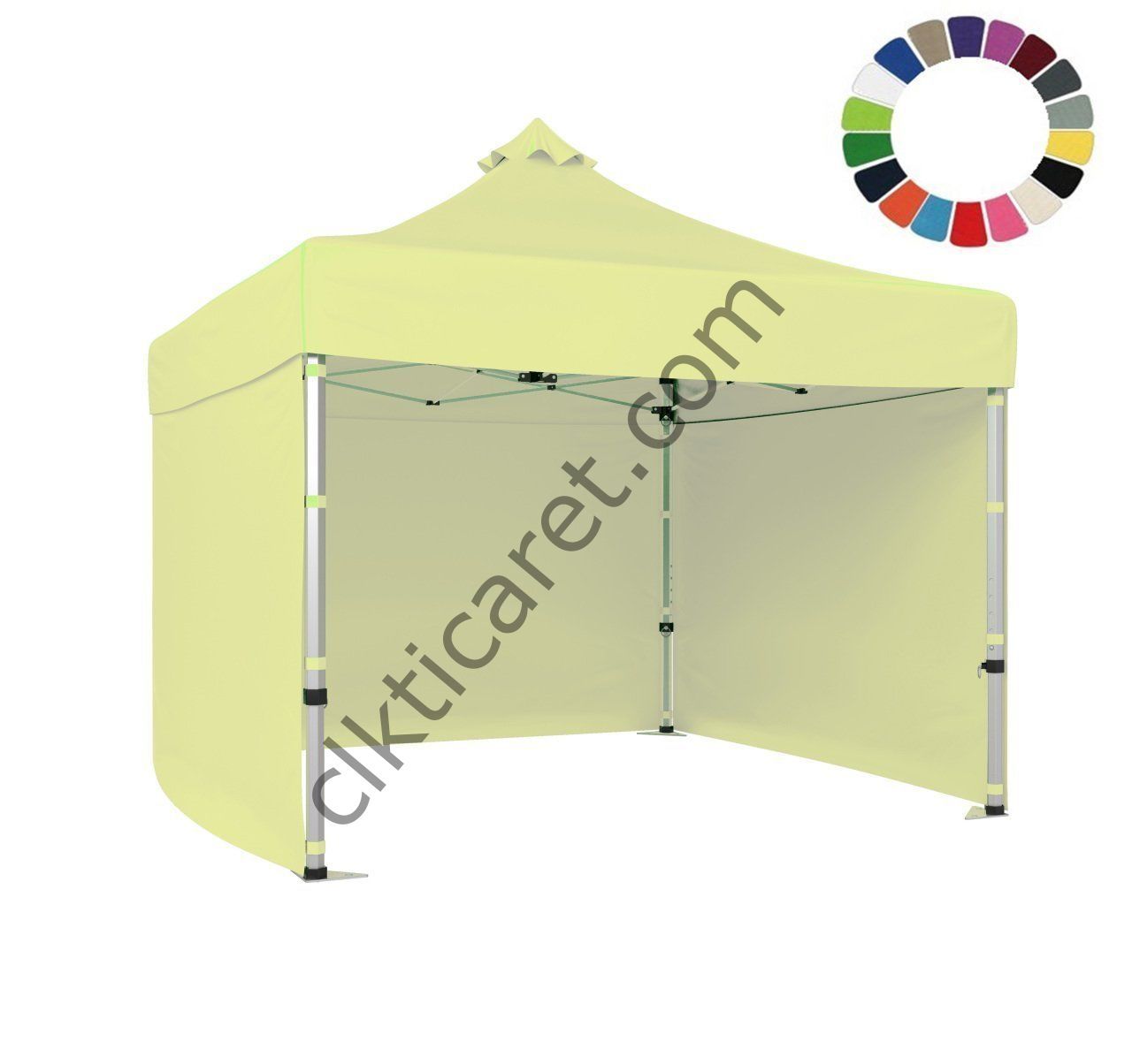 CLK 4x4 Katlanabilir Tente Gazebo Çadır 40mm Çelik Profil 3 Yan Kapalı