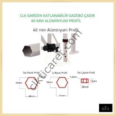 CLK 3x3 40mm Alüminyum Katlanabilir Tente Gazebo Çadır 3 Kenar Kapalı