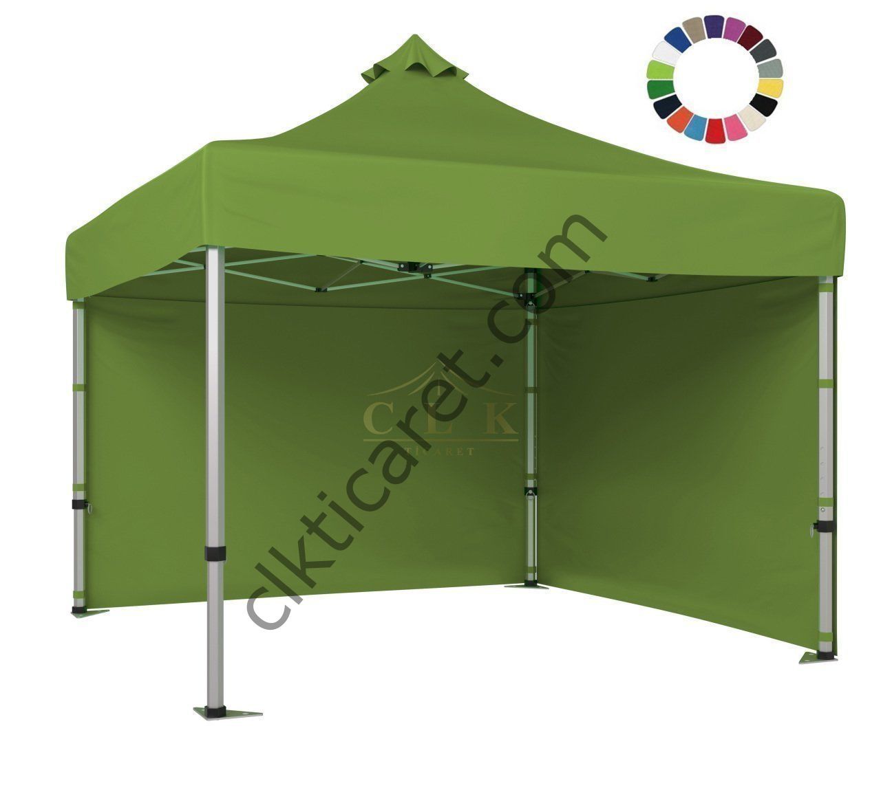 CLK 3x3 40mm Alüminyum Katlanabilir Tente Gazebo Çadır 2 Kenar Kapalı