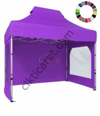 CLK 2x3 40mm Alüminyum Katlanabilir Tente Gazebo Çadır 3 Kenar Kapalı 2 Camlı