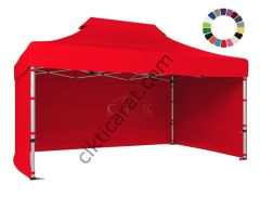 CLK 4x6 52mm Kalın Alüminyum Katlanabilir Tente Gazebo Çadır 3 Kenar Kapalı