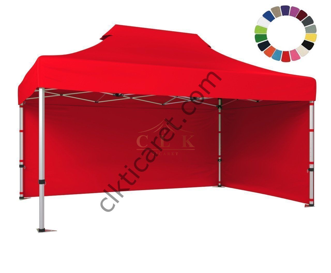 CLK 4x6 52mm Kalın Alüminyum Katlanabilir Tente Gazebo Çadır 2 Kenar Kapalı