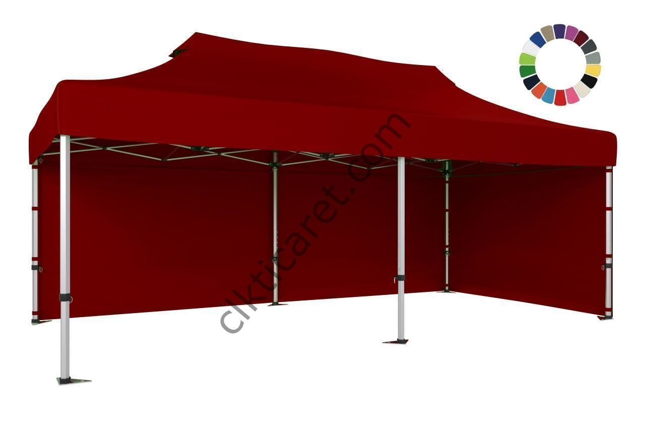 CLK 5x10 52mm Kalın Alüminyum Katlanabilir Tente Gazebo Çadır 2 Kenar Kapalı