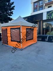 CLK 3x3 40mm Katlanır Gazebo Kamp Çadır Turuncu