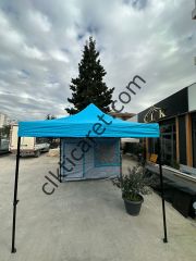 CLK 3x6 Verendalı 30 mm Profil Katlanır Gazebo Kamp Çadır Açık Gri