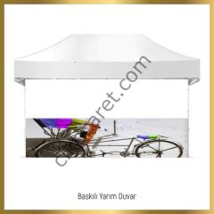 CLK 4x6 Metre Kalın 52mm Alüminyum Profil Baskılı Gazebo Çadır Portatif Tente Set