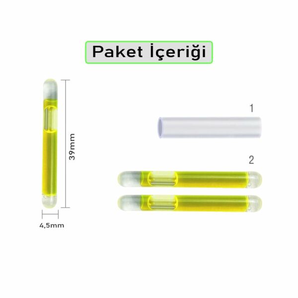 Fishack Liquid Jel Sarı Fosfor 4.5x39 mm Çiftli (50 Adet)