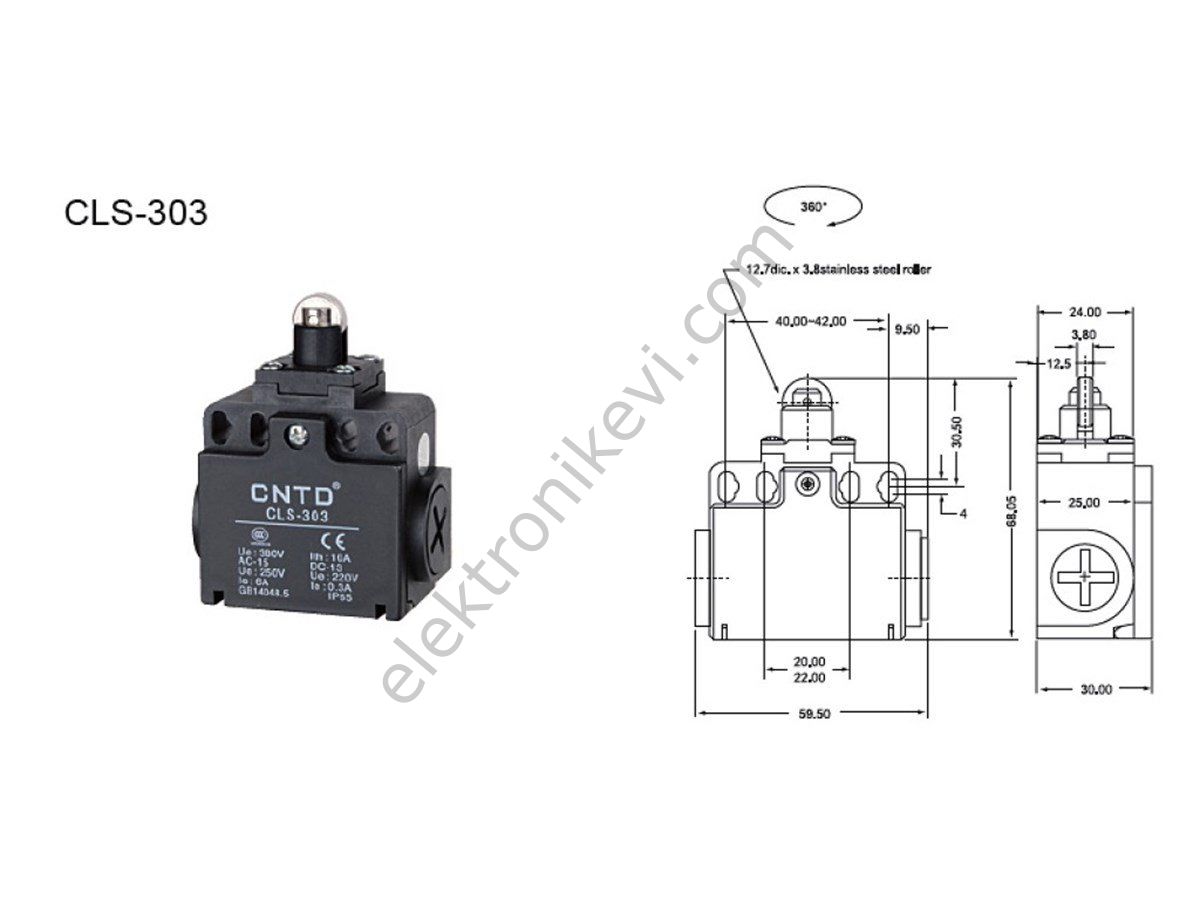 CNTD CLS-303 Doğrusal Makaralı Pim Limit Switch