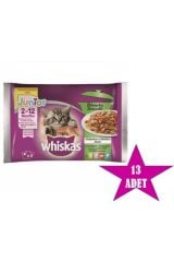 Whiskas Pouch Yavru Güveç Etli 13 Paket 4x85 gr (52 Adet Tekli)